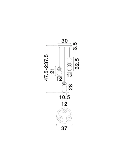 Luster NOVA LUCE 9009304 LED 20W 1200lm 3000K 230V IP20